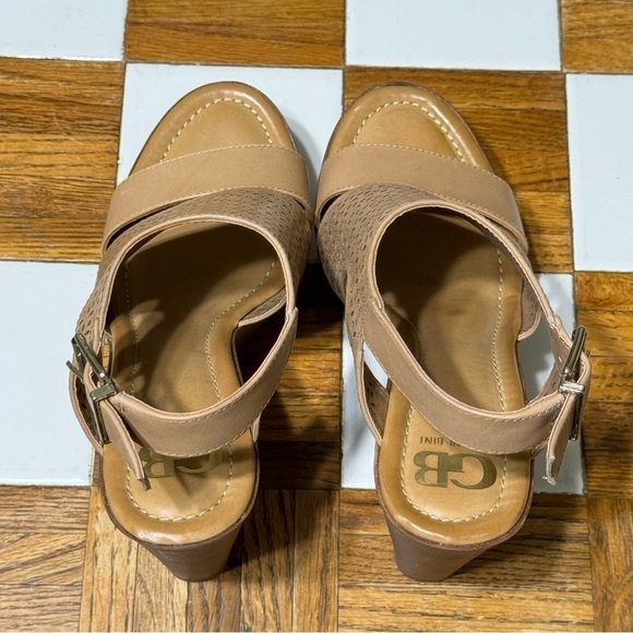 Gianni Bini Soo-Good DK Siera Tan Leather Wedges Size 8 Women - Picture 6 of 10